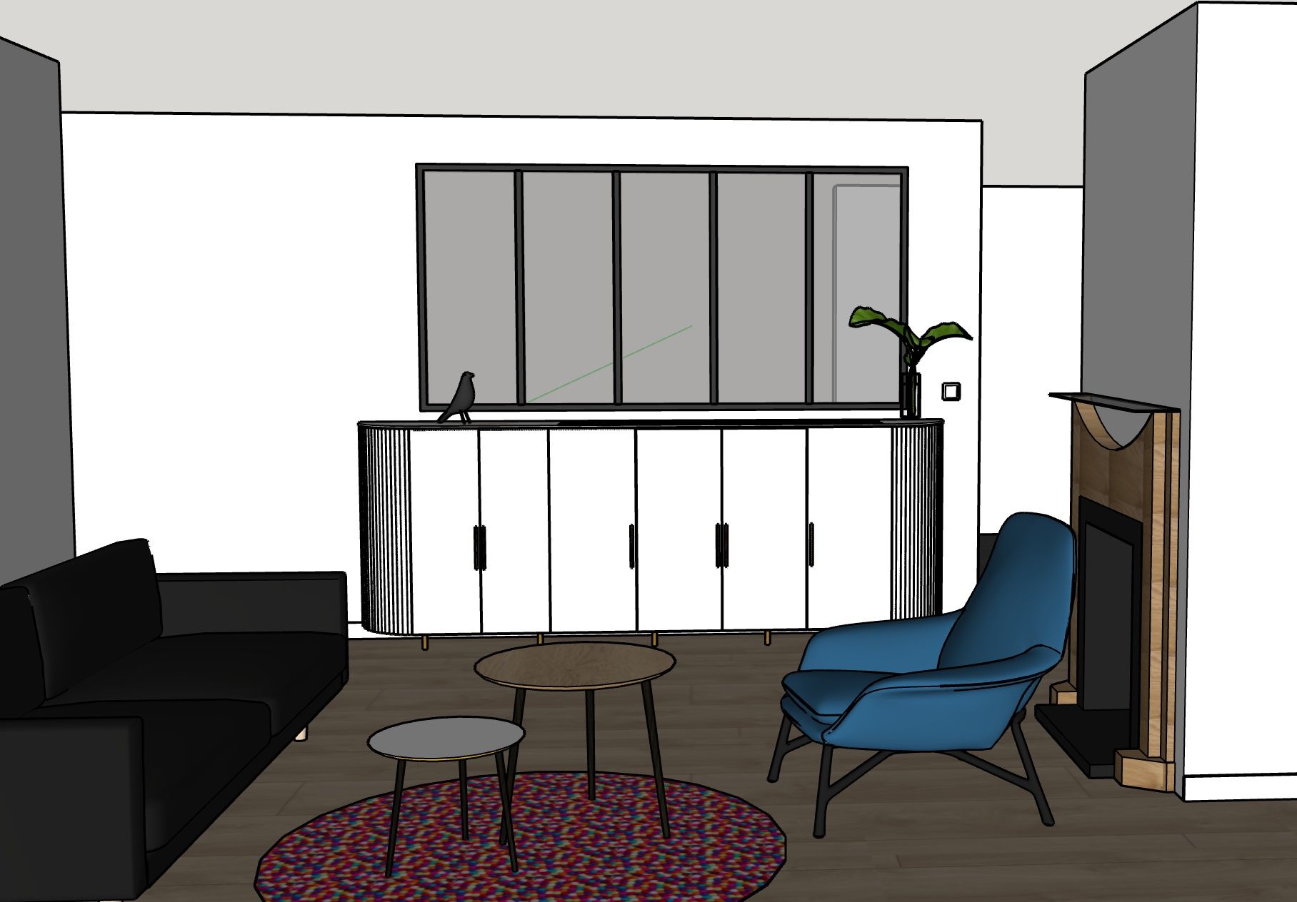 Meuble TV sur mesure avec télévision dissimulée – Projet Kate