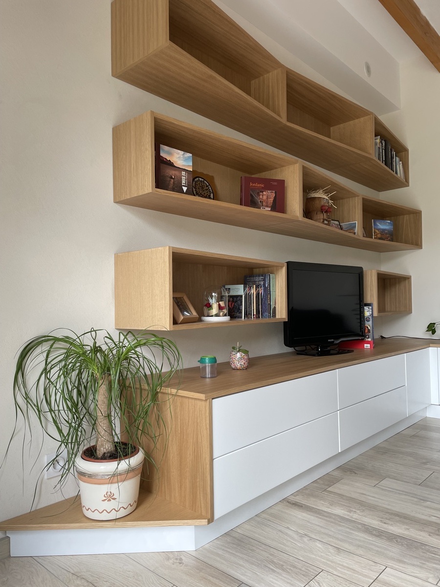 Projet Helena - Meuble TV, bibliothèque et entrée