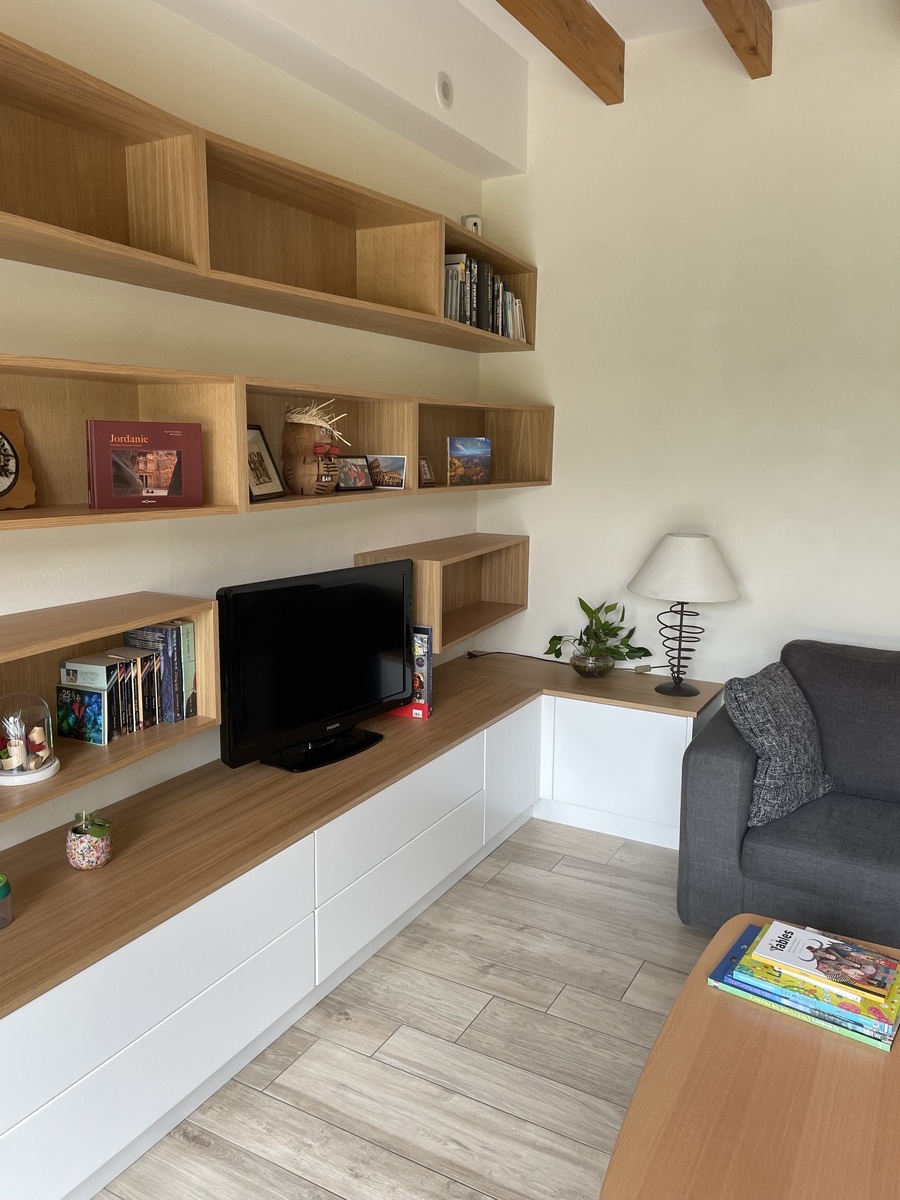 Projet Helena - Meuble TV, bibliothèque et entrée