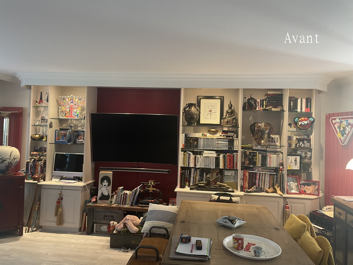 Projet Kristin - Rénovation d’une pièce de vie et création d’un meuble TV sur mesure