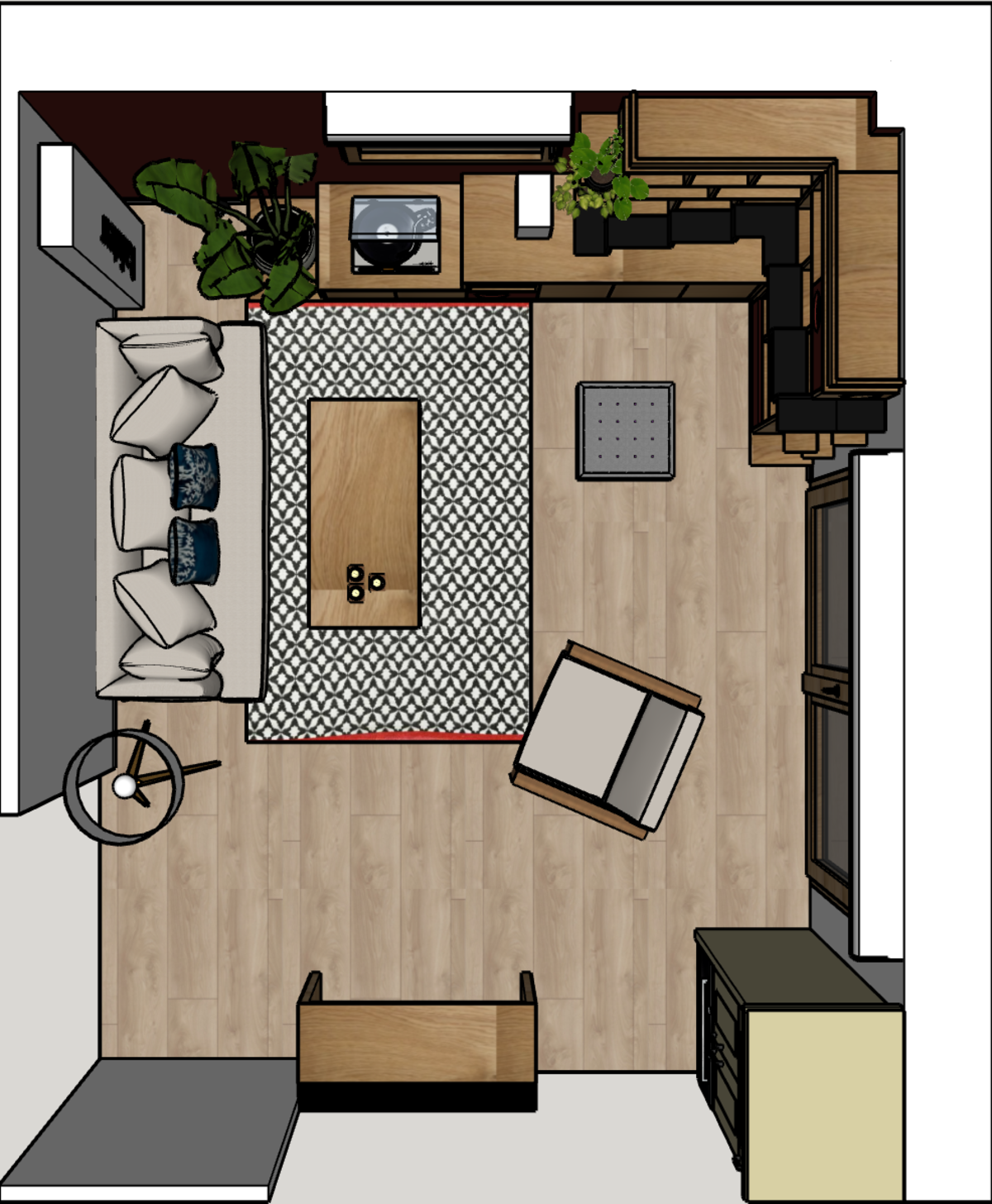 Projet Elena - Bibliothèque d’angle et espace ludique