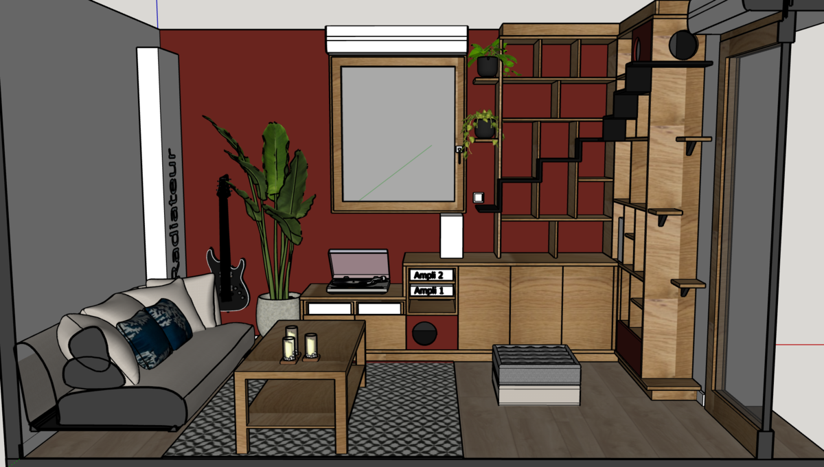 Projet Elena - Bibliothèque d’angle et espace ludique