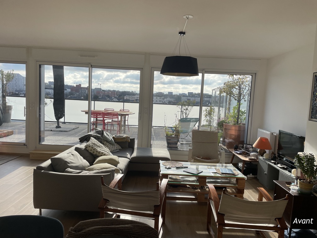 Agencement sur mesure d'un meuble TV et d'un bureau à Rennes