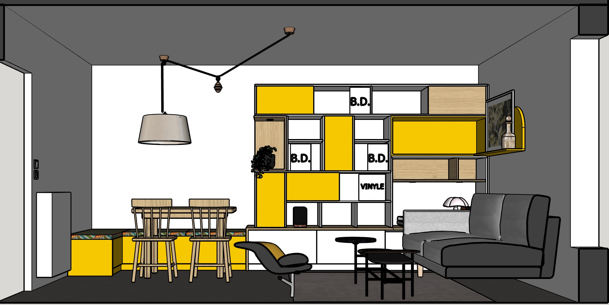 Projet Gabriela - Agencement sur mesure d’une bibliothèque - Rennes