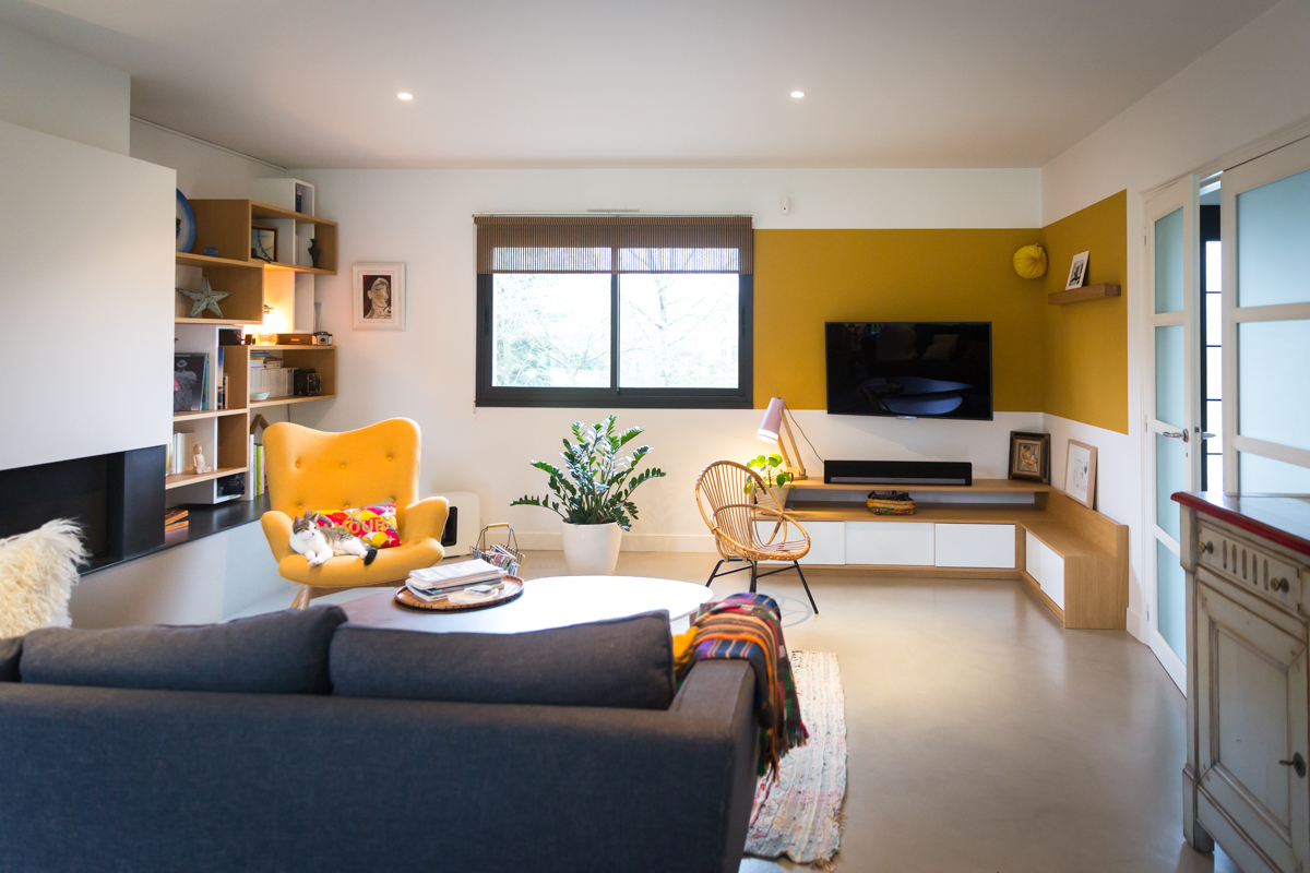 Projet Beth – Agencement Sur-Mesure Meuble TV, Bibliothèque &  à Cesson-Sévigné