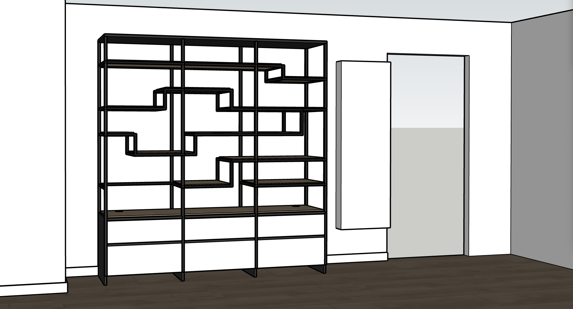 Projet Florence - Agencement Sur-Mesure d'une bibliothèque près de Rennes